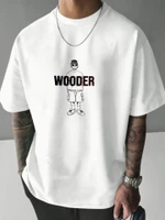 تیشرت مردانه قواره باکسی نخ پنبه wooder