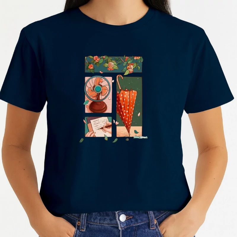 کراپ تیشرت آستین کوتاه زنانه مدل مجموعه پاییز