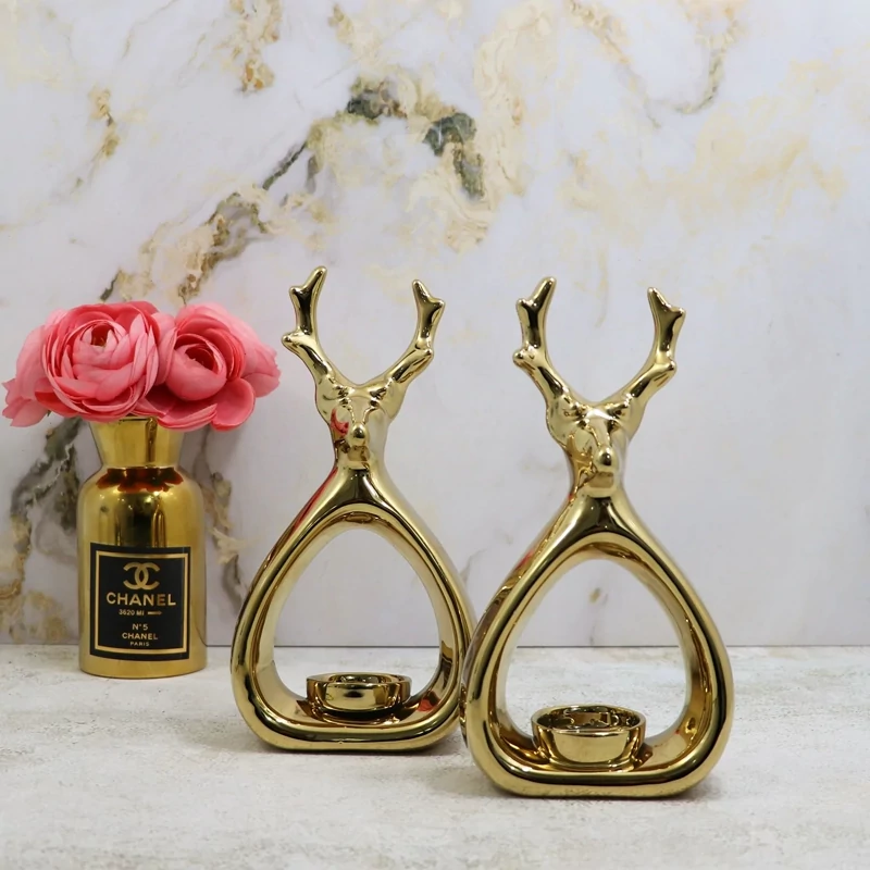 اکسسوری جاشمعی سرامیکی گوزن بزرگ